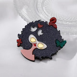 Acrylic Girl Birds Butterfly Brooch Big Resin Glitter Flamingo Forest Pin