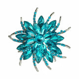 Large Crystal Flowers Brooch for Women Corsage Wedding Broach Bouquet Pins