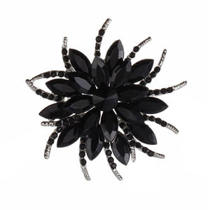 Large Crystal Flowers Brooch for Women Corsage Wedding Broach Bouquet Pins