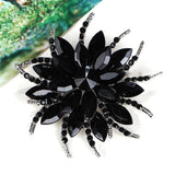 Large Crystal Flowers Brooch for Women Corsage Wedding Broach Bouquet Pins