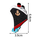 Acrylic Sailing Boat Brooch for Women - Cute Steamship Pin