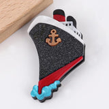 Acrylic Sailing Boat Brooch for Women - Cute Steamship Pin