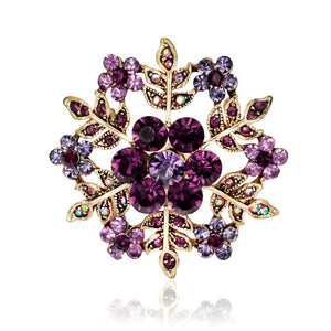Vintage Royal Crystal Flower Brooches Pins Jewelry Assorted Colors