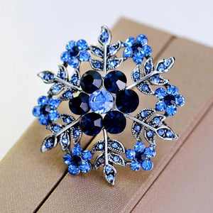 Vintage Royal Crystal Flower Brooches Pins Jewelry Assorted Colors