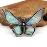 Natural Shell Butterfly Pendant Brooches for Women Men Classic Insects Party