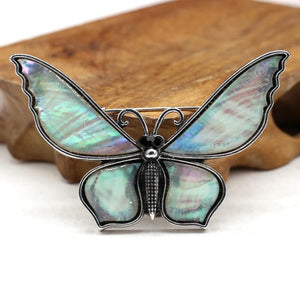 Natural Shell Butterfly Pendant Brooches for Women Men Classic Insects Party