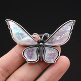 Natural Shell Butterfly Pendant Brooches for Women Men Classic Insects Party