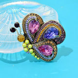 Vintage Butterfly Brooch Pearl Rhinestone Insect Wedding Pin