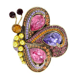 Vintage Butterfly Brooch Pearl Rhinestone Insect Wedding Pin