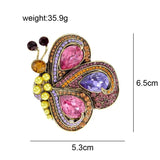 Vintage Butterfly Brooch Pearl Rhinestone Insect Wedding Pin