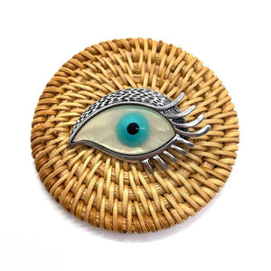 Phoenix Eye Brooch Abalone Shell Pendant Ladies Alloy Metal Banquet Wedding Gift