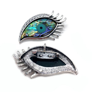 Phoenix Eye Brooch Abalone Shell Pendant Ladies Alloy Metal Banquet Wedding Gift