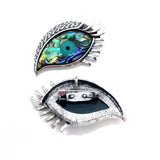 Phoenix Eye Brooch Abalone Shell Pendant Ladies Alloy Metal Banquet Wedding Gift