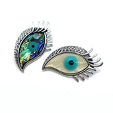 Phoenix Eye Brooch Abalone Shell Pendant Ladies Alloy Metal Banquet Wedding Gift