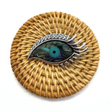 Phoenix Eye Brooch Abalone Shell Pendant Ladies Alloy Metal Banquet Wedding Gift