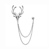 Elk Shape Christmas Brooches Tassel Chain Suit Collar Pin