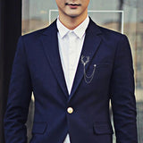 Elk Shape Christmas Brooches Tassel Chain Suit Collar Pin