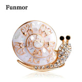 Enamel Abalone Shell Snails Brooch Corsage Animal Brooches