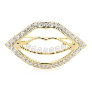 Smile Mouth Brooch Pin for Women Unisex Party Office