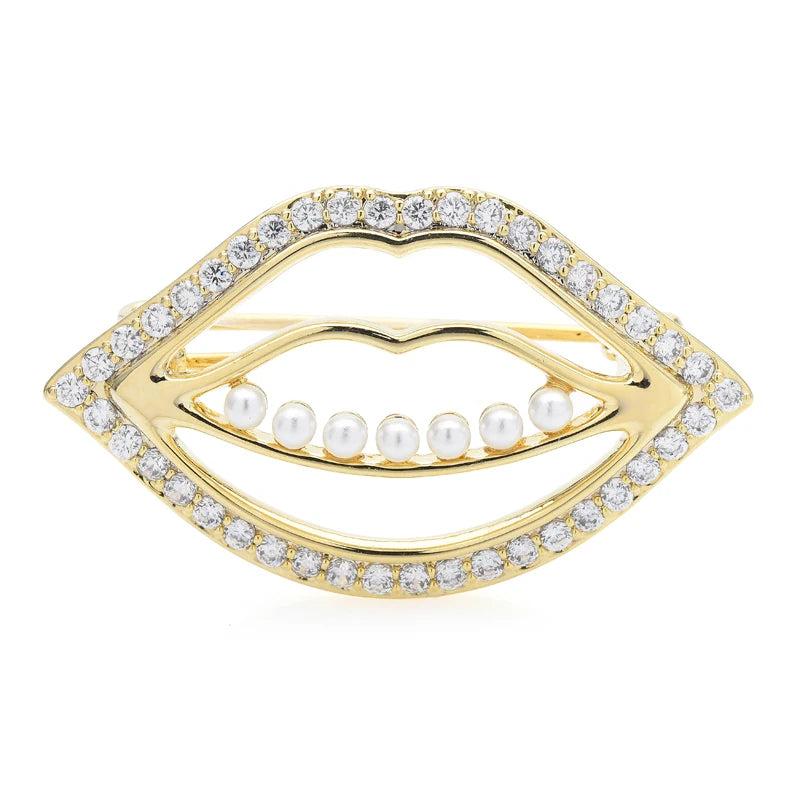 Smile Mouth Brooch Pin for Women Unisex Party Office