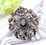 Vintage Resin Brooch Ethnic Banquet Jewelry Antique Multicolor