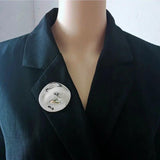 Retro Metal Round Brooch Pin for Women Party Decor