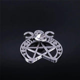 Witchcraft Moon Pentagram Stainless Steel Brooch