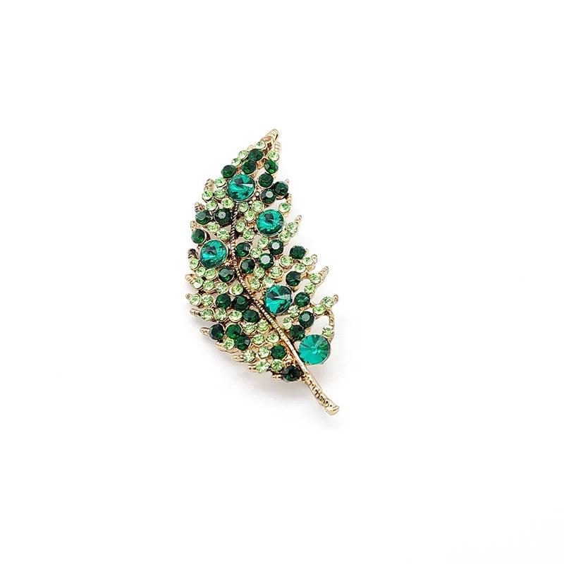 High-end Zircon Leaf Brooch for Women Jewelry