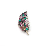 High-end Zircon Leaf Brooch for Women Jewelry