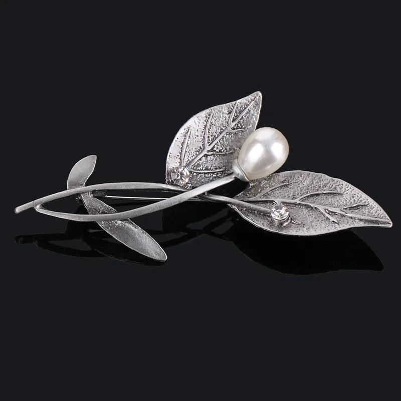 Vintage Plant Leaf Brooch Pins for Women