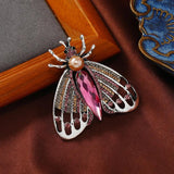 Morkopela Crystal Moth Insect Brooch Pins Scarf Clip Party Jewelry