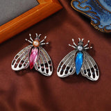 Morkopela Crystal Moth Insect Brooch Pins Scarf Clip Party Jewelry