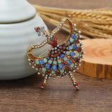 Retro Rhinestone Ballet Girl Brooches for Women's Clothing