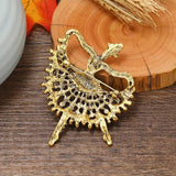 Retro Rhinestone Ballet Girl Brooches for Women's Clothing
