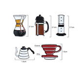Coffee Tools Filter Pot Enamel Pins Brooches Women