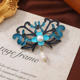 Chinese Enamel Brooch chi-pao For Women Banquet Pin Clip