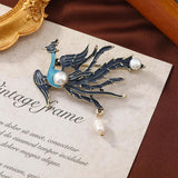 Chinese Enamel Brooch chi-pao For Women Banquet Pin Clip