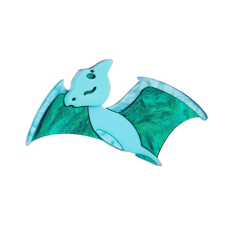 Green Pterodactyl Dinosaur Acrylic Brooches Lapel Pins