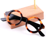 Leopard Print Glasses Acrylic Brooches Pins Vintage Eyeglasses Frame Badge