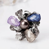Vintage Acrylic Flower Brooches Women Pearl Brooch