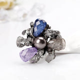 Vintage Acrylic Flower Brooches Women Pearl Brooch