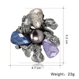Vintage Acrylic Flower Brooches Women Pearl Brooch