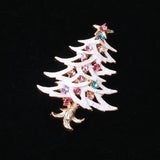 Rhinestone Christmas Tree Brooch for Woman Man