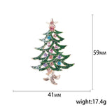 Rhinestone Christmas Tree Brooch for Woman Man