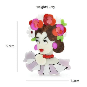 Acrylic Ancient Costume Lady Brooches For Women