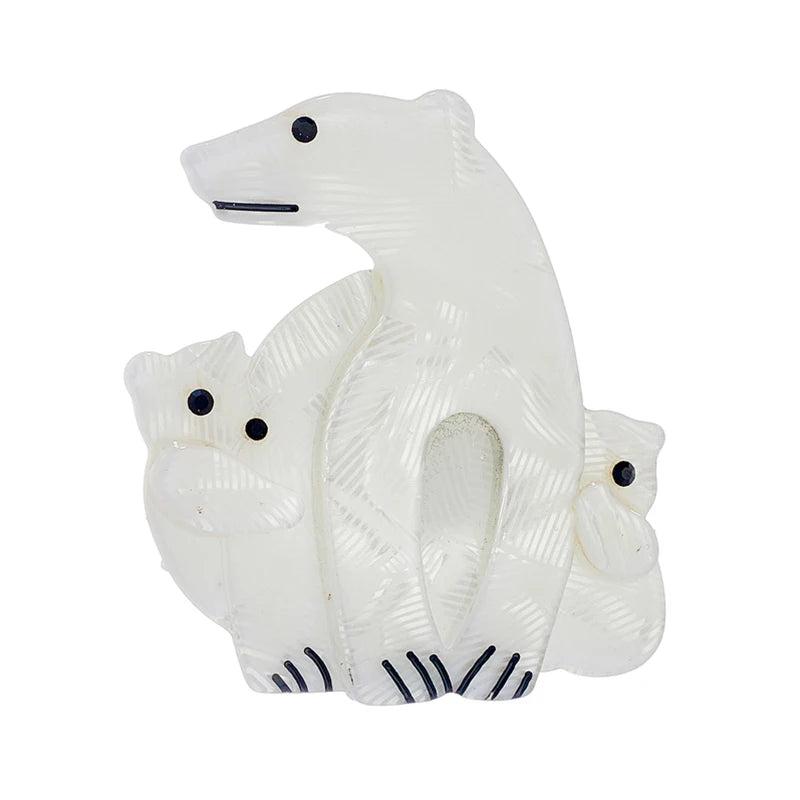 Acrylic Polar Bear Brooches Animal Pins Badges Jewelry Gift