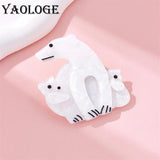 Acrylic Polar Bear Brooches Animal Pins Badges Jewelry Gift