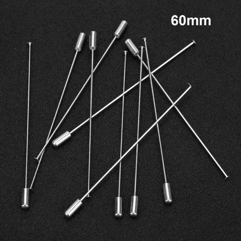10Pcs Brooch Pins Safety Pin With Stopper Ends Rhodium Copper DIY Jewelry Making