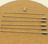 10Pcs Brooch Pins Safety Pin With Stopper Ends Rhodium Copper DIY Jewelry Making