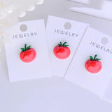 Tomato Small Collar Pin Enamel Anti-glare Buckle for Girl Summer Hat